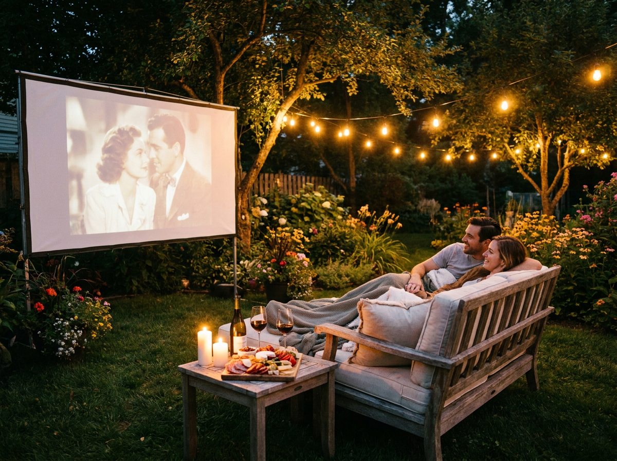 romantic outdoor cinema